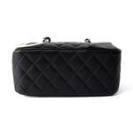 CHANEL Handbag Seasonal / Black Black Calfskin Quilted Small Cambon Bowler Silver Hardware (Pink Interior) -Knockoff
