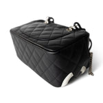 CHANEL Handbag Seasonal / Black Black Calfskin Quilted Small Cambon Bowler Silver Hardware (Pink Interior) -Knockoff
