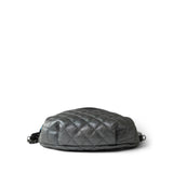 CHANEL Handbag Silver Metallic Calfskin Quilted Banane Waist Bag Bumbag Ruthenium Hardware -Knockoff
