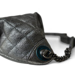 CHANEL Handbag Silver Metallic Calfskin Quilted Banane Waist Bag Bumbag Ruthenium Hardware -Knockoff
