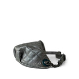 CHANEL Handbag Silver Metallic Calfskin Quilted Banane Waist Bag Ruthenium Hardware -Knockoff
