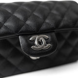 CHANEL Handbag Single flap / Black 17B Black Caviar Quilted Mini Rectangular Flap Silver Hardware -Knockoff
