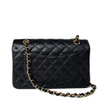 CHANEL Handbag Small Black Caviar Quilted Classic Flap Gold Hardware -Knockoff
