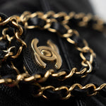 CHANEL Handbag Small Black Caviar Quilted Classic Flap Gold Hardware -Knockoff
