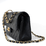 CHANEL Handbag Small Black Caviar Quilted Classic Flap Gold Hardware -Knockoff
