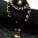 CHANEL Handbag Small Black Caviar Quilted Classic Flap Gold Hardware -Knockoff
