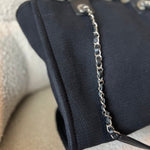 CHANEL Handbag Small Black Deauville Shopping Bag Silver Hardware -Knockoff
