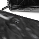 CHANEL Handbag So Black Calfskin Quilted Drawstring 22 Bag medium Black Hardware -Knockoff
