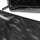 CHANEL Handbag So Black Calfskin Quilted Drawstring 22 Bag medium Black Hardware -Knockoff
