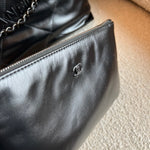 CHANEL Handbag So Black Calfskin Quilted Drawstring 22 Bag small Black Hardware -Knockoff
