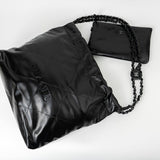 CHANEL Handbag So Black Calfskin Quilted Drawstring 22 Bag small Black Hardware -Knockoff
