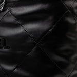 CHANEL Handbag So Black Calfskin Quilted Drawstring 22 Bag small Black Hardware -Knockoff
