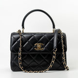 CHANEL Handbag Trendy CC Black Lambskin Black Lambskin Quilted Small Light Gold Hardware -Knockoff
