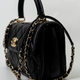 CHANEL Handbag Trendy CC Black Lambskin Black Lambskin Quilted Small Light Gold Hardware -Knockoff
