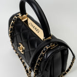 CHANEL Handbag Trendy CC Black Lambskin Black Lambskin Quilted Small Light Gold Hardware -Knockoff
