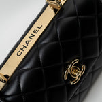 CHANEL Handbag Trendy CC Black Lambskin Black Lambskin Quilted Small Light Gold Hardware -Knockoff
