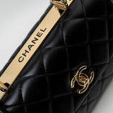 CHANEL Handbag Trendy CC Black Lambskin Black Lambskin Quilted Small Light Gold Hardware -Knockoff
