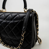 CHANEL Handbag Trendy CC Black Lambskin Black Lambskin Quilted Small Light Gold Hardware -Knockoff
