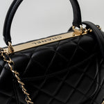 CHANEL Handbag Trendy CC Black Lambskin Black Lambskin Quilted Small Light Gold Hardware -Knockoff
