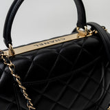 CHANEL Handbag Trendy CC Black Lambskin Black Lambskin Quilted Small Light Gold Hardware -Knockoff
