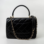 CHANEL Handbag Trendy CC Black Lambskin Black Lambskin Quilted Small Light Gold Hardware -Knockoff
