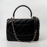 CHANEL Handbag Trendy CC Black Lambskin Black Lambskin Quilted Small Light Gold Hardware -Knockoff
