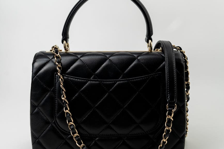 CHANEL Handbag Trendy CC Black Lambskin Black Lambskin Quilted Small Light Gold Hardware -Knockoff
