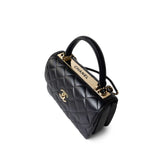 CHANEL Handbag Trendy CC / Black Trendy CC Black Lambskin Quilted Small Light Gold Hardware -Knockoff
