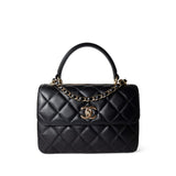 CHANEL Handbag Trendy CC / Black Trendy CC Black Lambskin Quilted Small Light Gold Hardware -Knockoff
