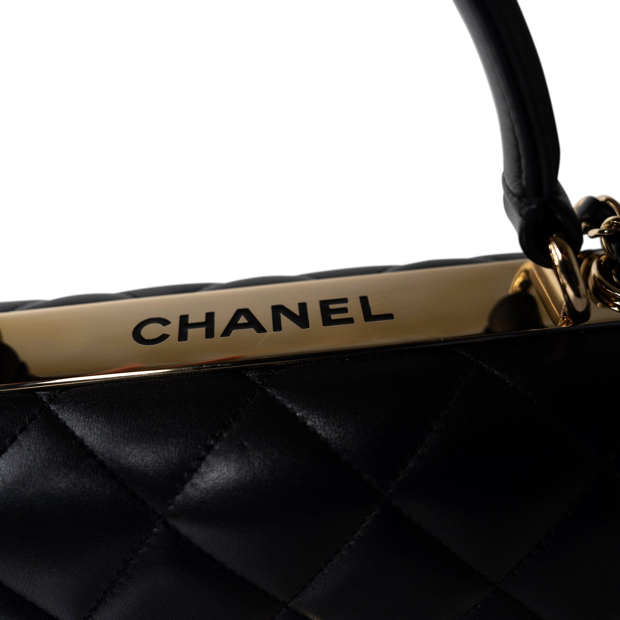 CHANEL Handbag Trendy CC / Black Trendy CC Black Lambskin Quilted Small Light Gold Hardware -Knockoff
