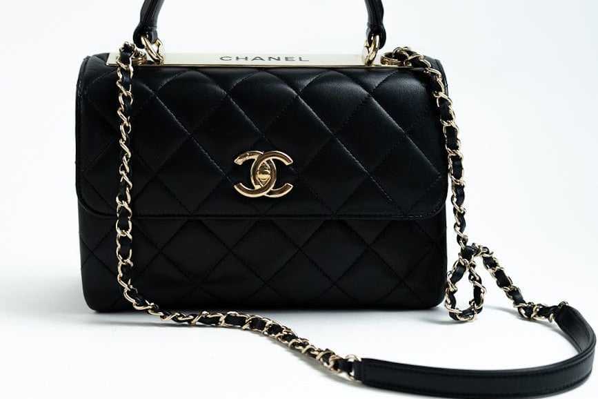 CHANEL Handbag Trendy CC Small Black Lambskin Quilted LGHW -Knockoff
