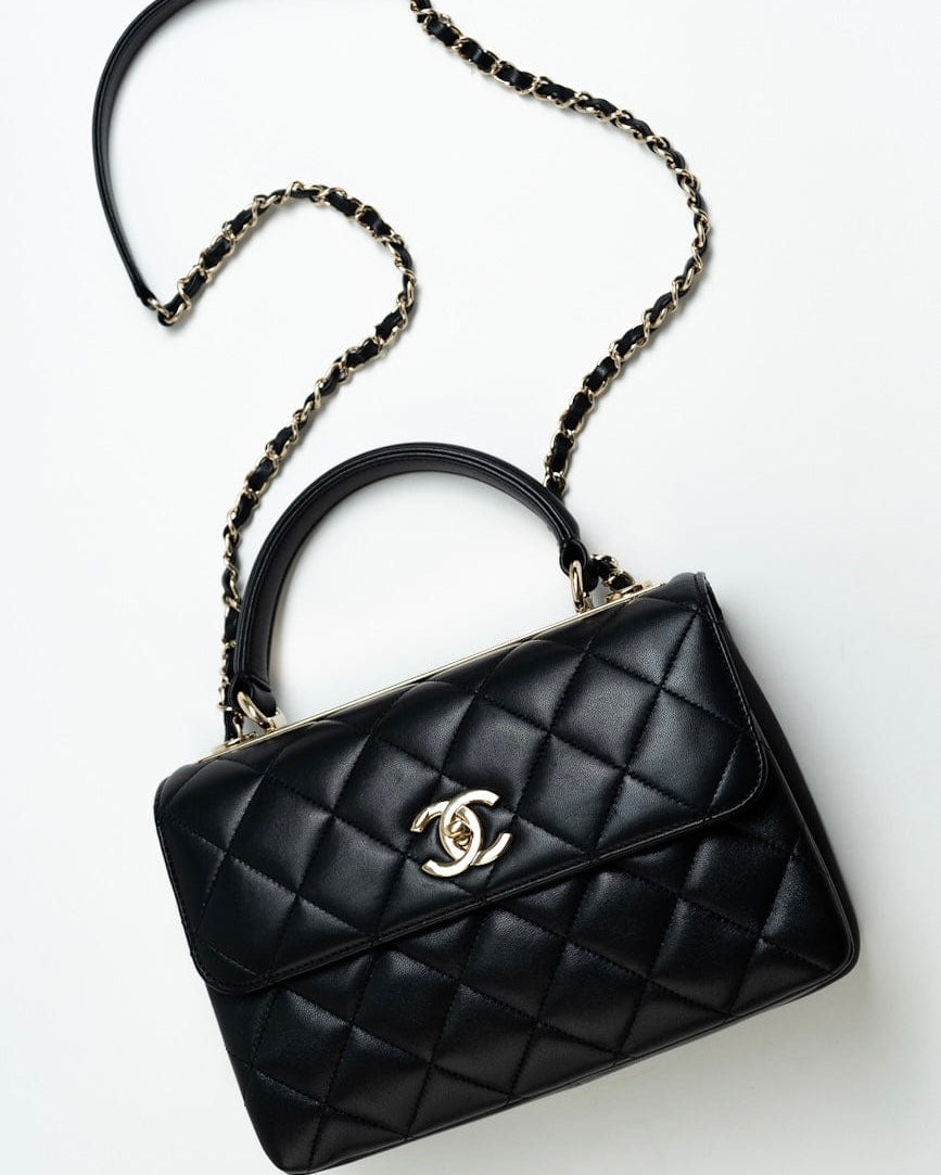 CHANEL Handbag Trendy CC Small Black Lambskin Quilted LGHW -Knockoff
