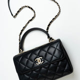 CHANEL Handbag Trendy CC Small Black Lambskin Quilted LGHW -Knockoff
