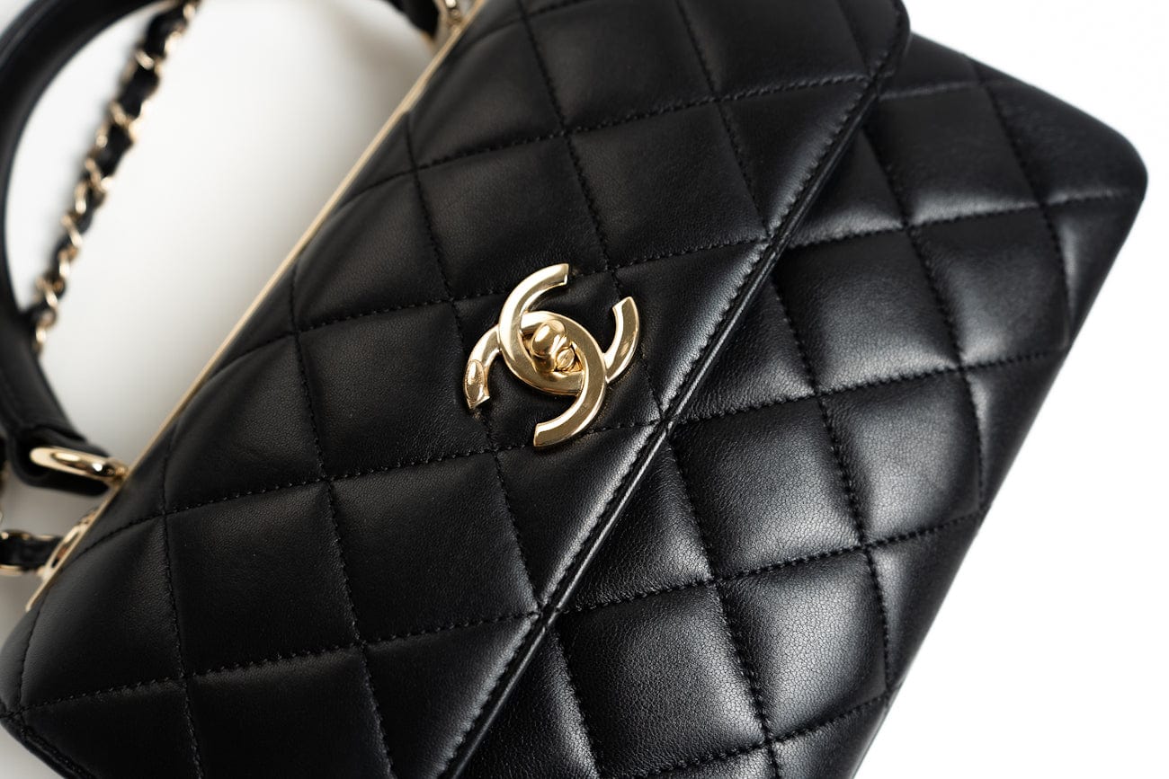 CHANEL Handbag Trendy CC Small Black Lambskin Quilted LGHW -Knockoff
