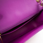 CHANEL Handbag Violet/ Purple Lambskin Quilted Mini Rectangular Single Flap Bag Light Gold Hardware -Knockoff
