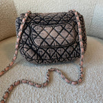 CHANEL Handbag Washed Denim Quilted Small Denimpression Flap Rose Clair Silver Hardware -Knockoff
