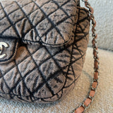 CHANEL Handbag Washed Denim Quilted Small Denimpression Flap Rose Clair Silver Hardware -Knockoff
