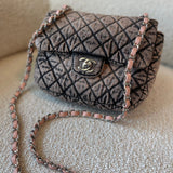 CHANEL Handbag Washed Denim Quilted Small Denimpression Flap Rose Clair Silver Hardware -Knockoff
