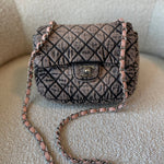 CHANEL Handbag Washed Denim Quilted Small Denimpression Flap Rose Clair Silver Hardware -Knockoff
