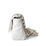 CHANEL Handbag White / 19 22S White Lambskin Quilted 19 Flap Small Reverse Mixed Hardware -Knockoff
