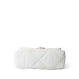 CHANEL Handbag White / 19 22S White Lambskin Quilted 19 Flap Small Reverse Mixed Hardware -Knockoff
