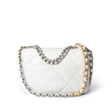 CHANEL Handbag White / 19 22S White Lambskin Quilted 19 Flap Small Reverse Mixed Hardware -Knockoff
