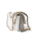 CHANEL Handbag White / 19 22S White Lambskin Quilted 19 Flap Small Reverse Mixed Hardware -Knockoff
