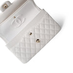 CHANEL Handbag White 20S White Caviar Quilted Classic Flap Medium Light Gold Hardware -Knockoff
