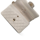 CHANEL Handbag WHITE 21B Ivory Caviar Quilted Classic Flap Small Light Gold Hardware -Knockoff
