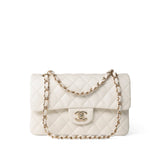 CHANEL Handbag WHITE 21B Ivory Caviar Quilted Classic Flap Small Light Gold Hardware -Knockoff
