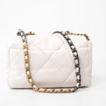 CHANEL Handbag White 21p White 19 Lambskin Quilted 19 Flap Small -Knockoff
