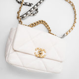 CHANEL Handbag White 21p White 19 Lambskin Quilted 19 Flap Small -Knockoff
