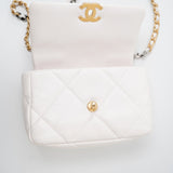 CHANEL Handbag White 21p White 19 Lambskin Quilted 19 Flap Small -Knockoff
