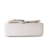 CHANEL Handbag White 21S Jumbo White Caviar Quilted Classic Flap Light Gold Hardware -Knockoff
